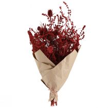 gjenstander Tørket blomsterbukett, vinrød, dekorativ tistel, 40 cm, 80 g