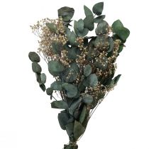 Tørket blomsterbukett eucalyptus gypsophila konservert 50cm grønn