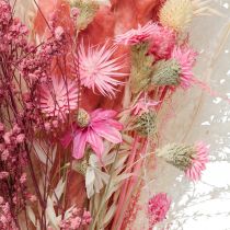 Bukett tørkede blomster rosa hvit phalaris masterwort 80cm 160g