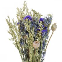 gjenstander Bukett tørkede blomster Bukett engblomster blå H50cm 100g
