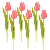 gjenstander Høykvalitets tulipanblomst som en naturtro kopi for bordvaser, 21 cm, 6 stk.