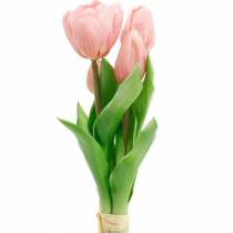 Tulipan Bunch Real Touch, kunstige blomster, kunstige tulipaner rosa