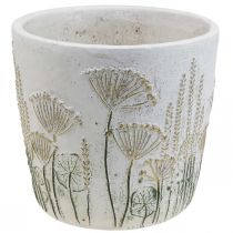 Plantekar Stor blomsterpotte Keramikk Hvitt gull Ø20,5cm H20cm
