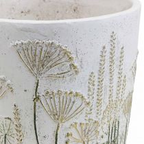 Plantekar Stor blomsterpotte Keramikk Hvitt gull Ø20,5cm H20cm