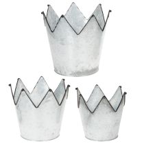 gjenstander Blomsterpottekrone metall dekorativ sink Ø21,5/19,5/17 cm sett med 3