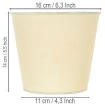 gjenstander Metallplantekasse, pastellgul, Ø16 cm H14 cm