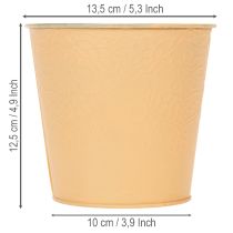 gjenstander Metallplantekasse, pastell oransje, Ø13,5 cm H12,5 cm