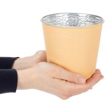 gjenstander Metallplantekasse, pastell oransje, Ø13,5 cm H12,5 cm