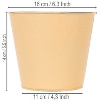 gjenstander Metallplantekasse, pastell oransje, Ø16 cm H14 cm