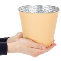 gjenstander Metallplantekasse, pastell oransje, Ø16 cm H14 cm