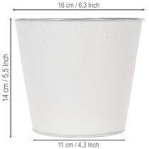gjenstander Metallplantekasse, pastellhvit, Ø16 cm H14 cm
