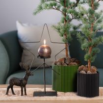 gjenstander Blomsterpotte i papir, svart, Ø13 cm, H12 cm, 4 stk.