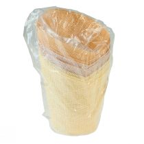 gjenstander Plantekar papir vevd vanilje, oransje, rosa Ø9cm H18cm 9stk