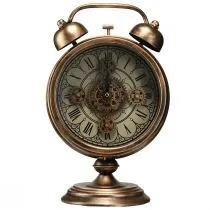 gjenstander Klokke med romerske tall vintage metall bronse Ø22cm