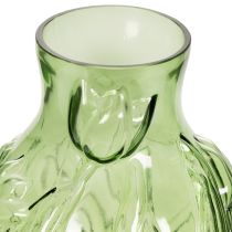 gjenstander Glassvase med preget tulipandesign for interiørdekorasjon, 22,5 cm