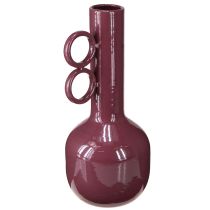 gjenstander Moderne, kunstnerisk vase med lang hals og runde håndtak for stilig interiør, 24 cm