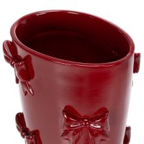 gjenstander Dekorativ vase-støvel med sløyfedesign 37 cm