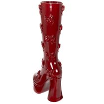 gjenstander Dekorativ vase-støvel med sløyfedesign 37 cm