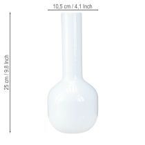 gjenstander Moderne dekorativ vase metallvase kremhvit Ø10,5cm H25,5cm