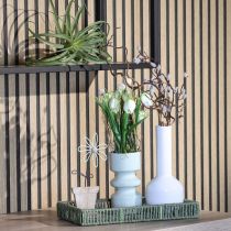 gjenstander Moderne dekorativ vase metallvase kremhvit Ø10,5cm H25,5cm