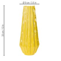 gjenstander Vase med rillet design for stilig interiørdekorasjon i stuen, 33 cm