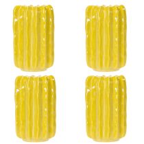 gjenstander Kaktusvase i keramikk, rillet strukturdesign for moderne livsstil, 13 cm, 4 deler