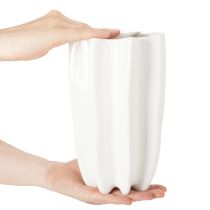 gjenstander Ribbet vase, høy dekorativ vase for tørkede blomster, 24 cm