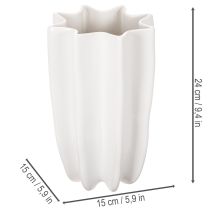 gjenstander Ribbet vase, høy dekorativ vase for tørkede blomster, 24 cm