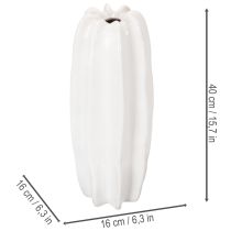 gjenstander Ribbet vase, moderne keramisk vase for tørkede blomster, 40 cm