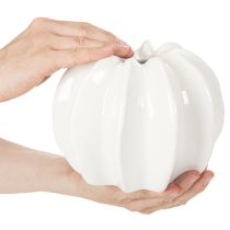gjenstander Gresskarpyntvase, blank, høstdekorasjon til stue, 19 cm