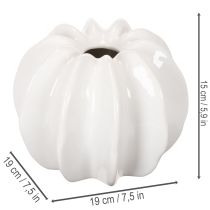 gjenstander Gresskarpyntvase, blank, høstdekorasjon til stue, 19 cm