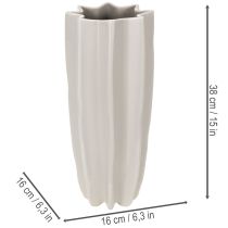 gjenstander Moderne ribbet vase, høy dekorativ vase for tørkede blomster, 38 cm