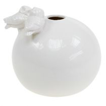 Vase med ugler Ø11,5cm Hvit