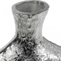 gjenstander Dekorativ vase metall hamret blomstervase sølv 24x8x27cm