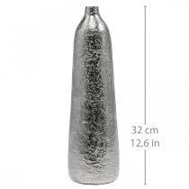 gjenstander Dekorativ vase metall hamret blomstervase sølv Ø9,5cm H32cm