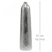 gjenstander Dekorativ vase metall hamret blomstervase sølv Ø9,5cm H41cm