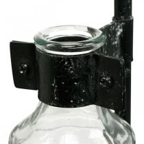 gjenstander Dekorativ vase dekorativ flaskeglass med metallstativ svart Ø13cm