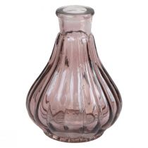 gjenstander Vase rosa glassvase løgformet dekorativ vaseglass Ø8,5cm H11,5cm
