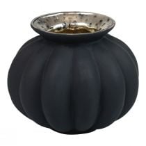 gjenstander Vase sort glass vase løgformet dekorativ vase glass Ø11cm H9cm