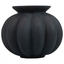 gjenstander Vase sort glass vase løgformet dekorativ vase glass Ø11cm H9cm