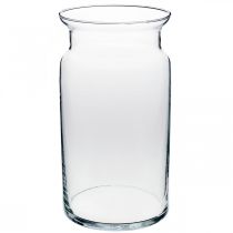 Glassvase, dekorativ vase, lysglass Ø15,5cm H28cm