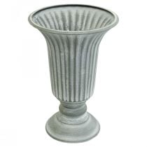Dekorativ vase vintage kopp vase beger vase grå H21,5cm Ø15cm