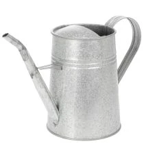 gjenstander Galvanisert dekorativ vannkanne, metall, grå, vintage-look, 1,7 l, H23 cm, for stilig blomsterdekorasjon og plantekasser