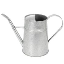 gjenstander Galvanisert dekorativ vannkanne, metall, grå, vintage-look, 1,7 l, H23 cm, for stilig blomsterdekorasjon og plantekasser