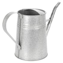 gjenstander Galvanisert dekorativ vannkanne, metall, grå, vintage-look, 1,7 l, H23 cm, for stilig blomsterdekorasjon og plantekasser