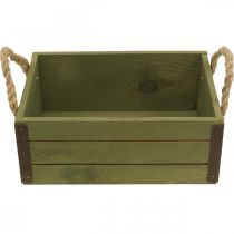 gjenstander Vintage blomsterkasse plantekasse i tre grønn L24/30cm sett med 2
