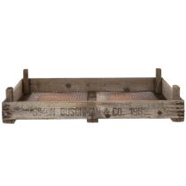 gjenstander Vintage treboks med netting, landlig stil, løksil, dekorativ, 75 × 50 × 14 cm