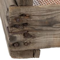 gjenstander Vintage treboks med netting, landlig stil, løksil, dekorativ, 75 × 50 × 14 cm
