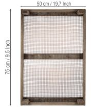gjenstander Vintage treboks med netting, landlig stil, løksil, dekorativ, 75 × 50 × 14 cm