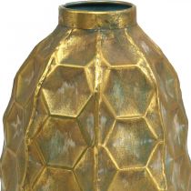 gjenstander Vintage vase gull blomstervase honeycomb look Ø23cm H39cm